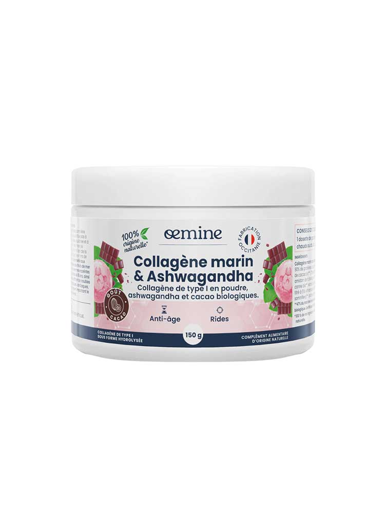 Oemine Collagène Marin & Ashwagandha Goût Cacao 150 g